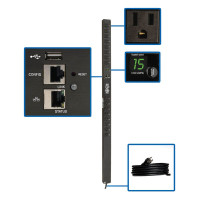 Tripp Lite PDUMNV15LX Eaton 1.4kW Single-Phase Monitored PDU with LX Platform Interface 120V Outlets (16 5-15R) 10 ft. (3.05 m) Cord with 5-15P Plug 0U TAA