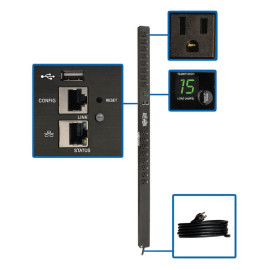 Tripp Lite PDUMNV15LX Eaton 1.4kW Single-Phase Monitored PDU with LX Platform Interface 120V Outlets (16 5-15R) 10 ft. (3.05 m) Cord with 5-15P Plug 0U TAA