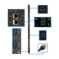 Tripp Lite PDUMNV30HV2LX Eaton 5.5kW Single-Phase Monitored PDU LX Interface 208/230V Outlets (36 C13/6 C19) L6-30P 10 ft. (3.05 m) Cord 0U 1.8m/70 in. Height TAA PDU Series
