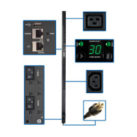 Tripp Lite PDUMNV30HVLX Eaton 5.5kW Single-Phase Monitored PDU with LX Platform Interface 208/230V Outlets (20 C13 & 4 C19) L6-30P 0U TAA PDU Series