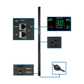 Tripp Lite PDUMNV30LX Eaton 2.9kW Single-Phase Monitored PDU with LX Platform Interface 120V Outlets (24 5-15/20R) L5-30P Plug 0U Vertical TAA