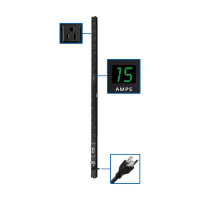 Tripp Lite PDUMV15 1.4kW Single-Phase Local Metered PDU 120V Outlets (16 5-15R) 5-15P 15 ft. (4.57 m) Cord 0U Vertical 48 in.