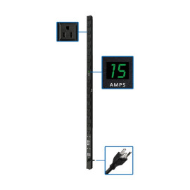 Tripp Lite PDUMV15 1.4kW Single-Phase Local Metered PDU 120V Outlets (16 5-15R) 5-15P 15 ft. (4.57 m) Cord 0U Vertical 48 in.