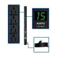 Tripp Lite PDUMV15-24 1.5kW Single-Phase Local Metered PDU 100-127V Outlets (8 5-15R) 5-15P 15 ft. (4.57 m) Cord 0U Vertical 24 in. PDU Series