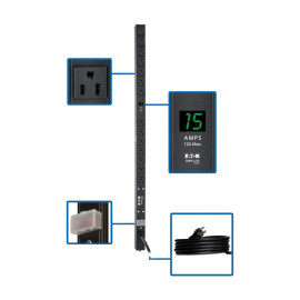 Tripp Lite PDUMV15-36 1.5kW Single-Phase Local Metered PDU 100-127V Outlets (14 5-15R) 5-15P 15 ft. (4.57 m) Cord 0U Vertical 36 in.