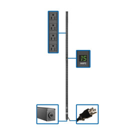 Tripp Lite PDUMV15-72 1.5kW 100-127V Single-Phase Local Metered PDU - 36 NEMA 5-15R Outlets 5-15P Input 15 ft. Cord 72 in. 0U Rack