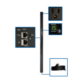 Tripp Lite PDUMV15NETLX Eaton 1.4kW Single-Phase Switched PDU - LX Interface 120V Outlets (16 5-15R) 10 ft. (3.05 m) Cord with 5-15P 0U TAA