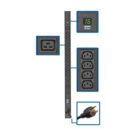 Tripp Lite PDUMV20HV-36 3.7kW 208/230V Single-Phase Local Metered PDU - 16 C13 & 4 C19 Outlets C20/L6-20P Input 10-ft. (3.05 m) Cord 40 in. 0U Rack
