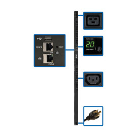Tripp Lite PDUMV20HVNETLX Eaton 3.7kW Single-Phase Switched PDU - LX Interface 208/230V Outlets (20 C13 & 4 C19) C20/L6-20P 0U TAA