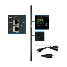 Tripp Lite PDUMV20NETLX Eaton 1.9kW Single-Phase Switched PDU - LX Interface 120V Outlets (24 5-15/20R) 10 ft. (3.05 m) Cord with L5-20P 0U TAA