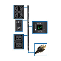 Tripp Lite PDUMV30HV2 5.8kW Single-Phase Local Metered PDU 200-240V Outlets (8 C19 and 40 C13) L6-30P 10 ft. (3.05 m) Cord 0U Vertical TAA 70 in.
