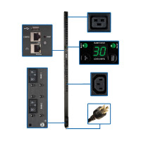 Tripp Lite PDUMV30HVNETLX Eaton 5.5kW Single-Phase Switched PDU - LX Interface 208/230V Outlets (20 C13 & 4 C19) L6-30P 0U TAA