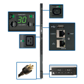 Tripp Lite PDUMVR30HVNETLX Eaton 5.5kW Single-Phase Switched PDU Outlet Monitoring 208/230V Outlets (20 C13 & 4 C19) 0U LX Interface TAA