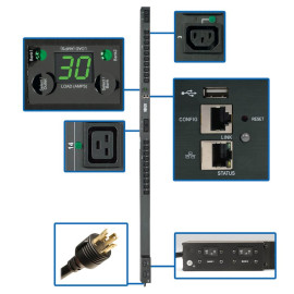 Tripp Lite PDUNVR30HVLX 5.5kW Single-Phase Monitored Per-Outlet PDU - LX Platform 24 Outlets (208/230V) L6-30P Input 0U TAA