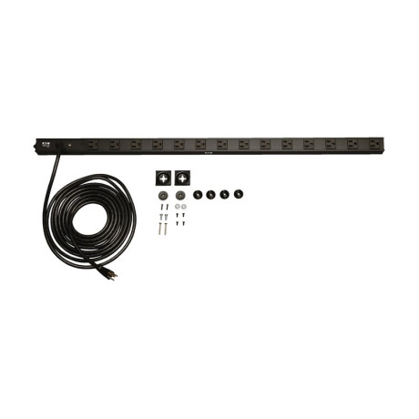 Tripp Lite PDUV15 1.4kW Single-Phase 120V Basic PDU 14 NEMA 5-15R Outlets NEMA 5-15P Input 15 ft. (4.57 m) Cord 0U Vertical