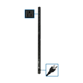 Tripp Lite PDUV15-48 1.4kW 120V Single-Phase Basic PDU - 16 NEMA 5-15R Outlets 5-15P Input 15 ft. Cord 48 in. 0U Rack
