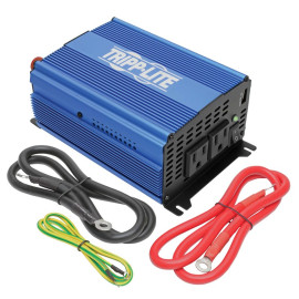 Tripp Lite PINV1000 1000W Light-Duty Compact Power Inverter with 2 AC/1 USB - 2.0A/Battery Cables Mobile