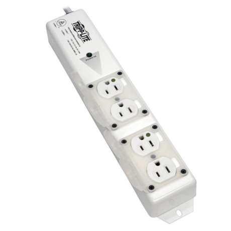 Tripp Lite PS-406-HGULTRA Safe-IT UL 60601-1 Medical-Grade Power Strip for Patient-Care Vicinity 4x 15A Hospital-Grade Outlets Safety Covers 6 ft. Cord