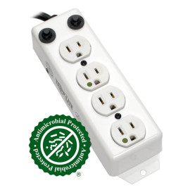 Tripp Lite PS-410-HGOEMCC Safe-IT UL 1363A Medical-Grade Power Strip for Patient-Care Vicinity 4x Hospital-Grade Outlets 3 ft. Coiled Cord