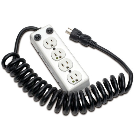 Tripp Lite PS-410-HGOEMCC Safe-IT UL 1363A Medical-Grade Power Strip for Patient-Care Vicinity 4x Hospital-Grade Outlets 3 ft. Coiled Cord