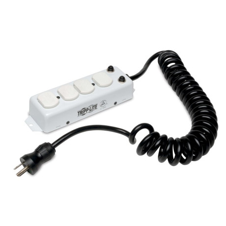Tripp Lite PS-410-HGOEMCC Safe-IT UL 1363A Medical-Grade Power Strip for Patient-Care Vicinity 4x Hospital-Grade Outlets 3 ft. Coiled Cord
