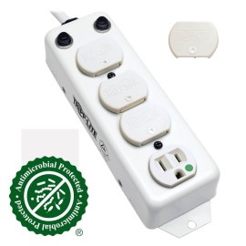 Tripp Lite PS-415-HG-OEMRA Safe-IT UL 1363A Medical-Grade Power Strip for Patient-Care Vicinity 4 Hospital-Grade Outlets 15 ft. Right-Angle Cord
