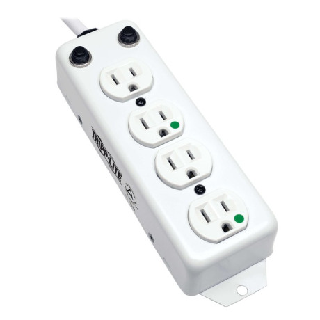 Tripp Lite PS-415-HG-OEMRA Safe-IT UL 1363A Medical-Grade Power Strip for Patient-Care Vicinity 4 Hospital-Grade Outlets 15 ft. Right-Angle Cord