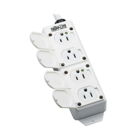 Tripp Lite PS-415-HGDG Safe-IT UL 2930 Medical-Grade Power Strip for Patient Care Vicinity 4 Hospital-Grade Outlets Safety Covers Antimicrobial 15 ft. Cord Dual Ground