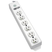 Tripp Lite PS-602-HG Safe-IT Medical-Grade Power Strip UL 1363 6x Hospital-Grade Outlets Antimicrobial 1.5 ft. (0.45 m) Cord