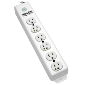 Tripp Lite PS-602-HG Safe-IT Medical-Grade Power Strip UL 1363 6x Hospital-Grade Outlets Antimicrobial 1.5 ft. (0.45 m) Cord