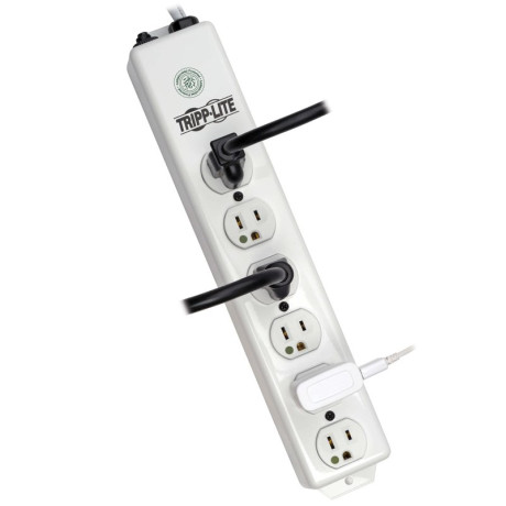 Tripp Lite PS-606-HG Safe-IT Medical-Grade Power Strip UL 1363 6x Hospital-Grade Outlets Antimicrobial 6 ft. Cord