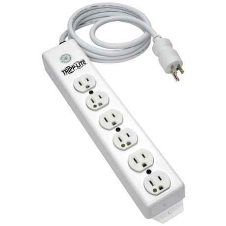 Tripp Lite PS-606-HG Safe-IT Medical-Grade Power Strip UL 1363 6x Hospital-Grade Outlets Antimicrobial 6 ft. Cord