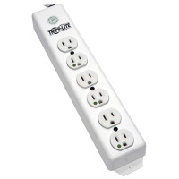 Tripp Lite PS-615-HG Safe-IT UL 1363 Medical-Grade Power Strip 6x Hospital-Grade Outlets Antimicrobial 15 ft. (4.57 m) Cord Safe-IT Series