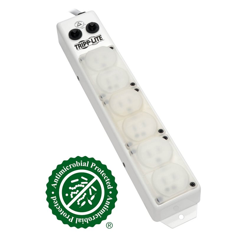 Tripp Lite PS-615-HG-OEM Safe-IT UL 1363A Medical-Grade Power Strip for Patient-Care Vicinity 6x15A Hospital-Grade Outlets Safety Covers 15 ft. Cord