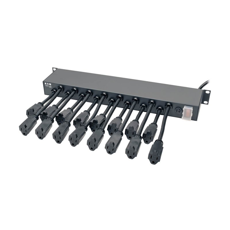 Tripp Lite PS1916D1U 16-Outlet 1U Rack-Mount AC Charger Power Strip 120V 15A 15 ft. (4.57 m) Cord