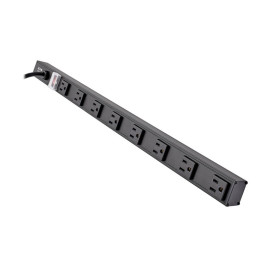 Tripp Lite PS2408B 8-Outlet Vertical Power Strip 120V 15A NEMA 5-15P 15 ft. (4.57 m) Cord 24 in. Black Housing