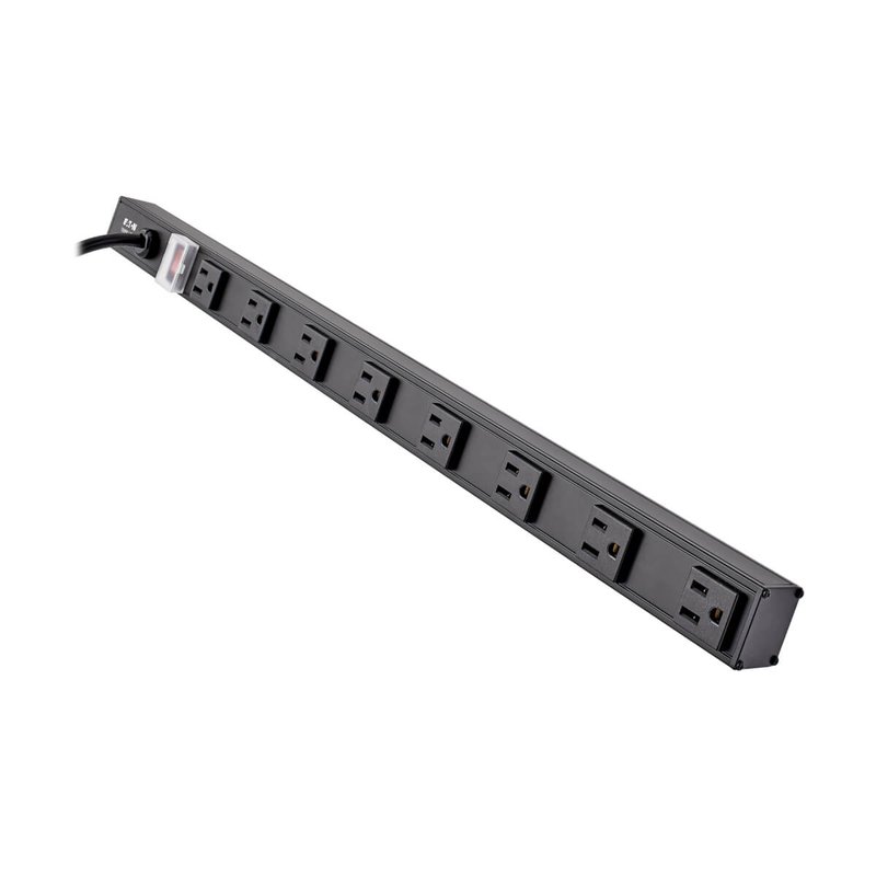 Tripp Lite PS2408B 8-Outlet Vertical Power Strip 120V 15A NEMA 5-15P 15 ft. (4.57 m) Cord 24 in. Black Housing