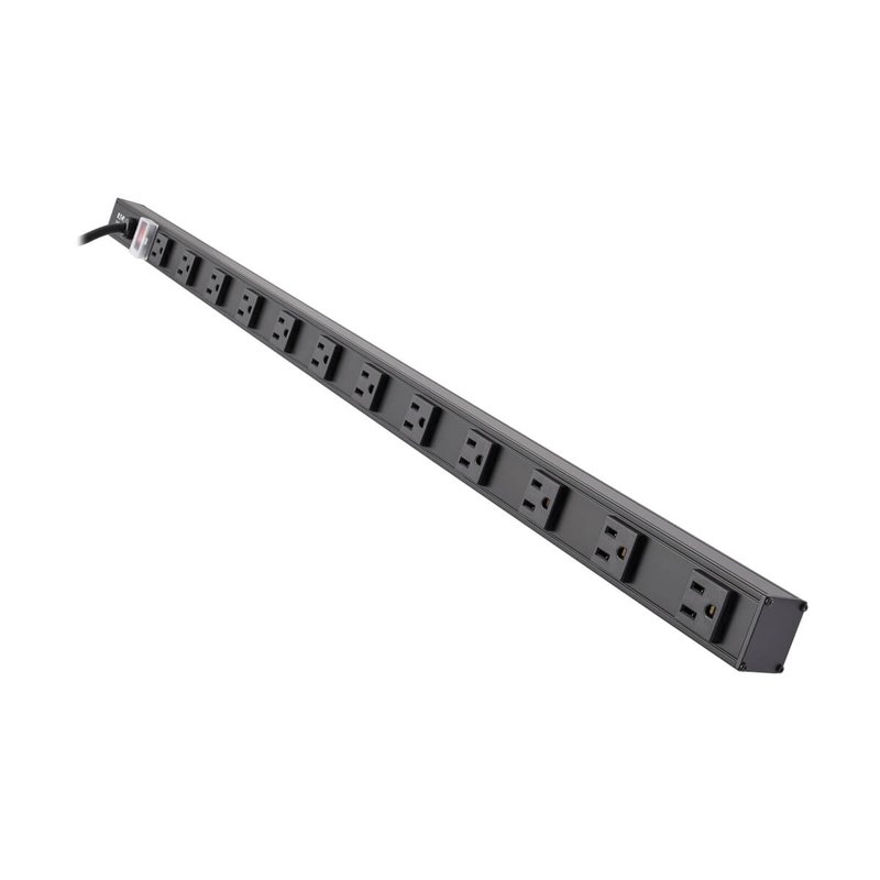 Tripp Lite PS3612B 12-Outlet Vertical Power Strip 120V 15A NEMA 5-15P 15 ft. (4.57 m) Cord 36 in. Black Housing