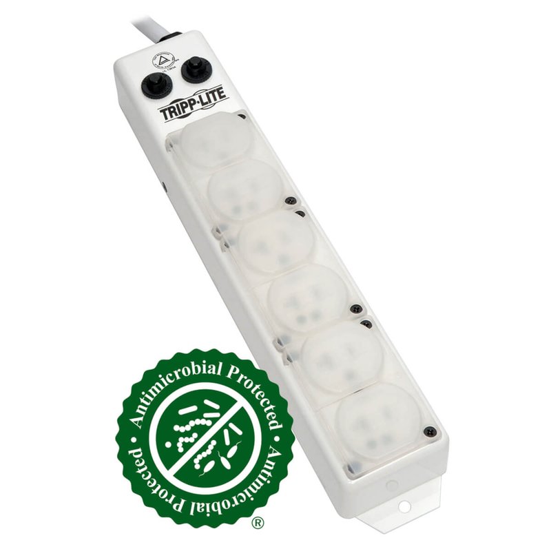Tripp Lite PS615HG20AOEM Safe-IT UL 1363A Medical-Grade Power Strip for Patient-Care Vicinity 6x 20A Hospital-Grade Outlets 15 ft. (4.57 m) Cord Safe-IT Series