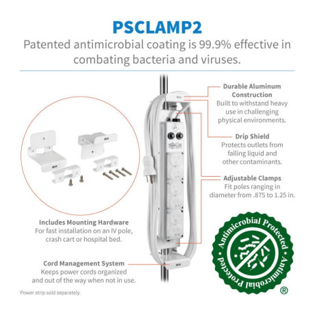 Tripp Lite PSCLAMP Mounting Clamp for Medical-Grade Power Strips