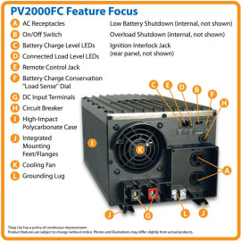 Tripp Lite PV2000FC 2000W PowerVerter Plus Industrial-Strength Inverter with 2 Outlets