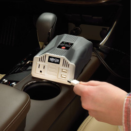 Tripp Lite PV200USB 200W PowerVerter Ultra-Compact Car Inverter with Outlet and 2 USB Charging Ports