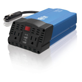 Tripp Lite PV375USB 375W PowerVerter Ultra-Compact Car Inverter with 2 AC Outlets 2 USB Charging Ports and Battery Cables