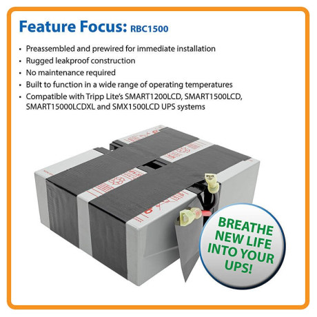 Tripp Lite RBC1500 UPS Battery Replacement for Select SMART1200LCD SMART1500LCD SMART1500LCDXL SMX1500LCD UPS Systems