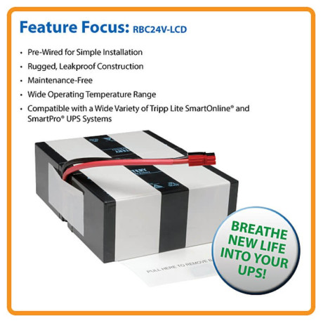 Tripp Lite RBC24V-LCD 2U UPS Replacement Battery Cartridge for Select UPS
