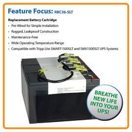 Tripp Lite RBC36-SLT UPS Replacement 36VDC Battery Cartridge for Select SLT UPS