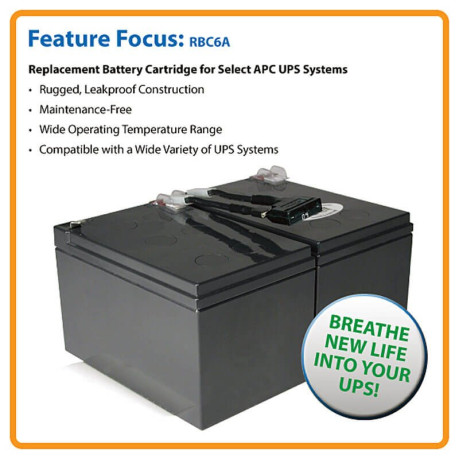 Tripp Lite RBC6A UPS Replacement Battery Cartridge for select APC UPS 16.9 lbs (7.6 kgs)