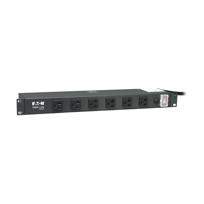 Tripp Lite RS-1215-20 1U Rack-Mount Power Strip 120V 20A 5-20P 12 Outlets (6 Front-Facing 6-Rear-Facing) 15 ft. (4.57 m) Cord Power Strip Rack