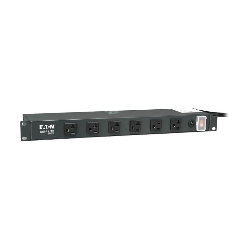 Tripp Lite RS-1215-20T 1U Rack-Mount Power Strip 120V 20A L5-20P 12 Outlets (6 Front-Facing 6-Rear-Facing) 15 ft. (4.57 m) Cord