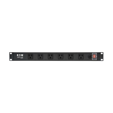Tripp Lite RS-1215-RA 1U Rack-Mount Power Strip 120V 15A 5-15P 12 Right-Angle 5-15R Outlets (6 Front-Facing 6 Rear-Facing) 15 ft. (4.57 m) Cord Power Strip Rack